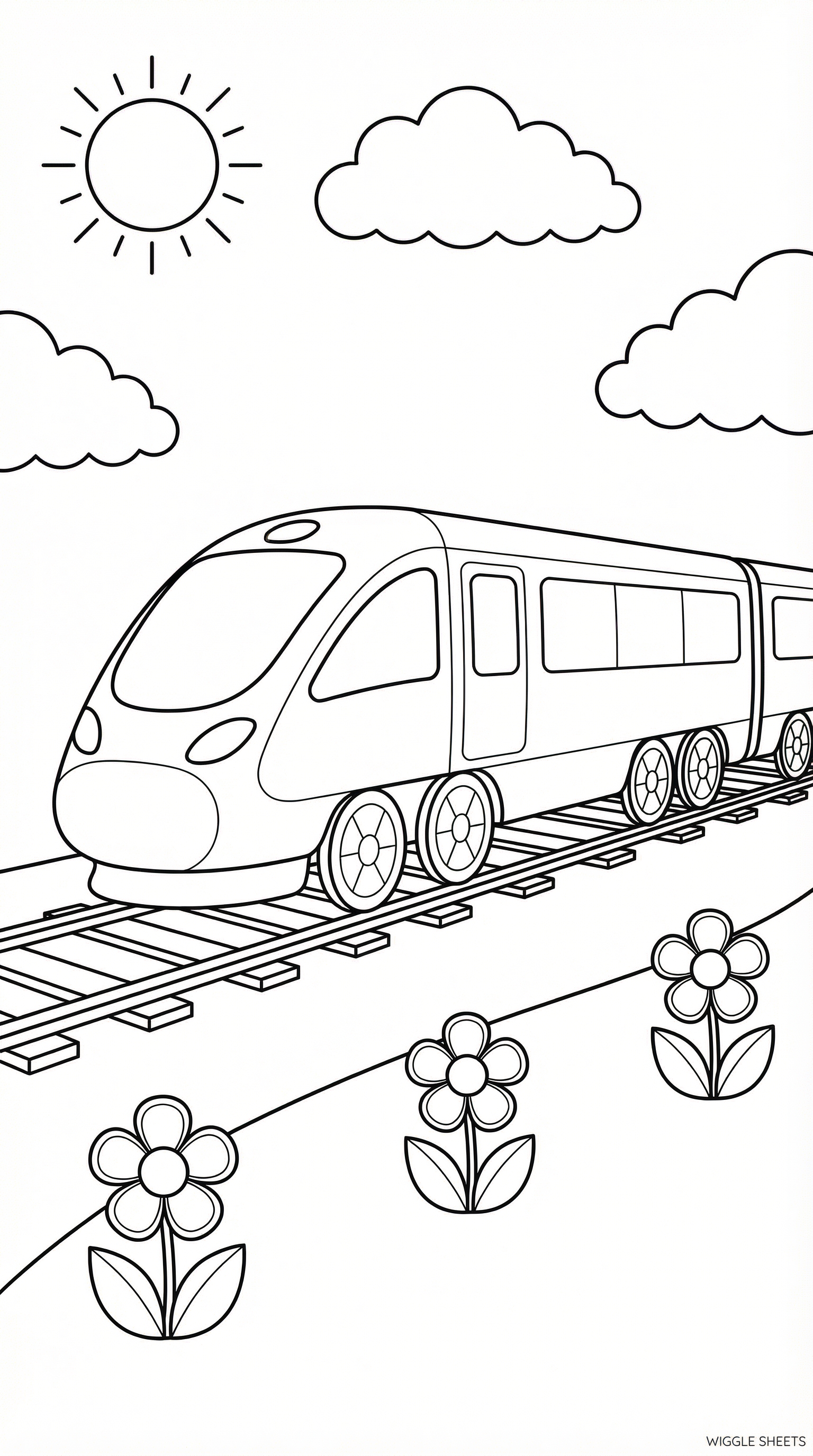 Happy Electric Train Coloring Page